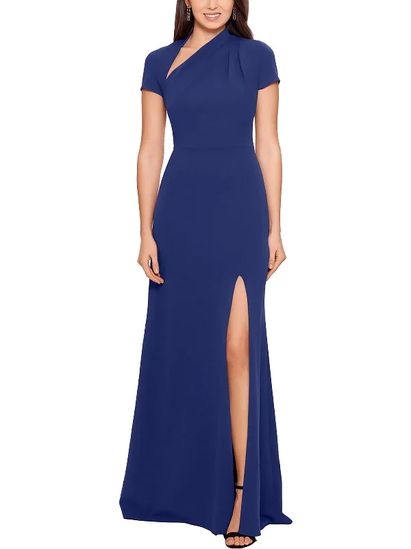 Scoop-Neck DressWomens Front Slit Maxi Evening Dress