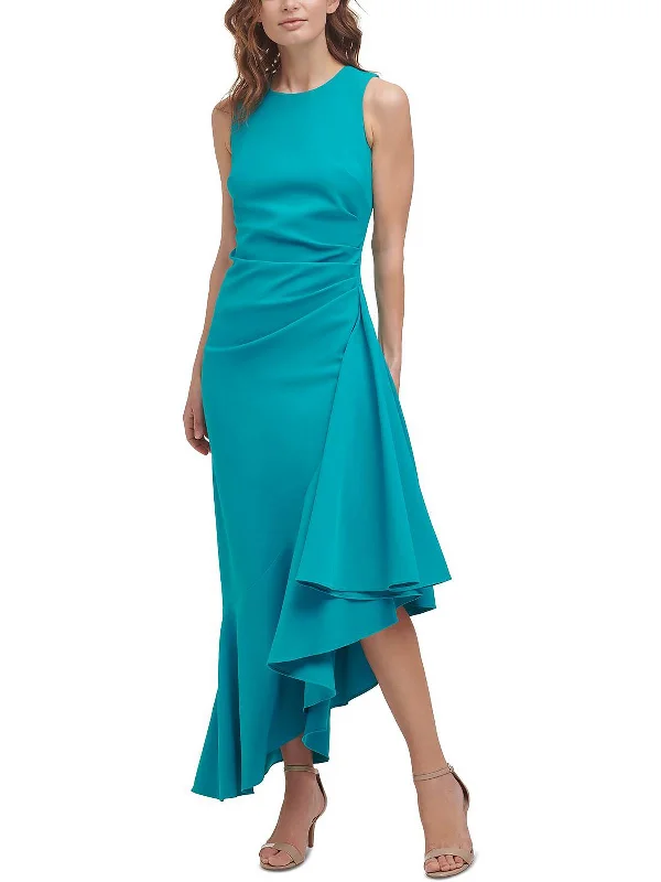 Sweetheart Neckline DressWomens Ruffled Maxi Evening Dress