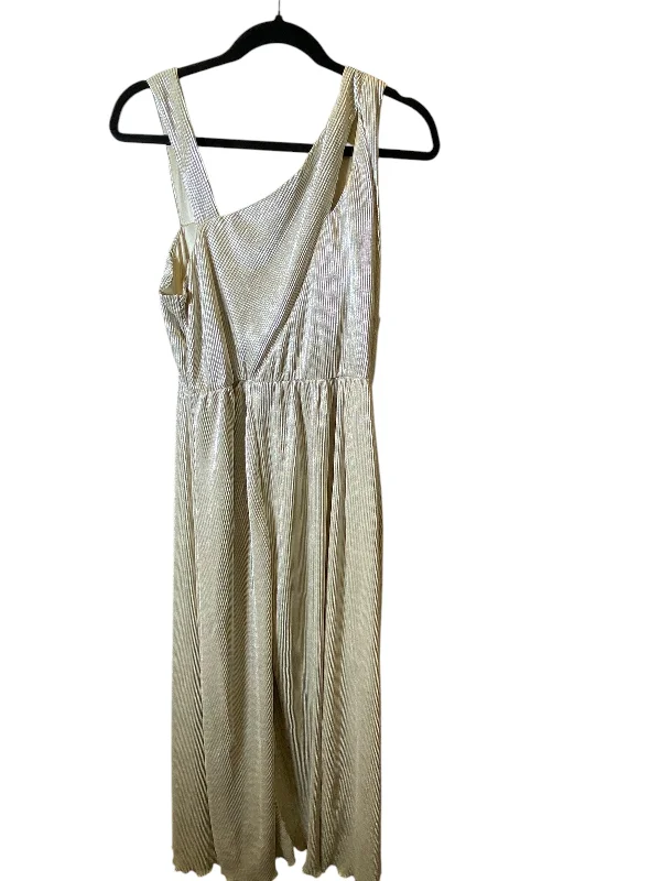 Satin DressDress Casual Maxi By Clothes Mentor In Gold, Size: L