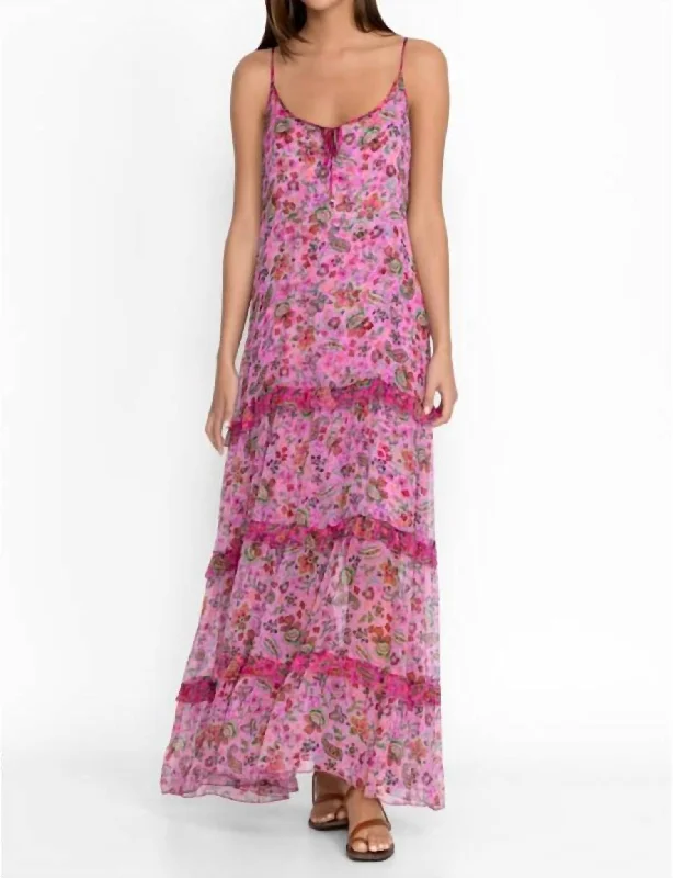 Pearl DressFoxglove Silk Maxi Dress In Multi