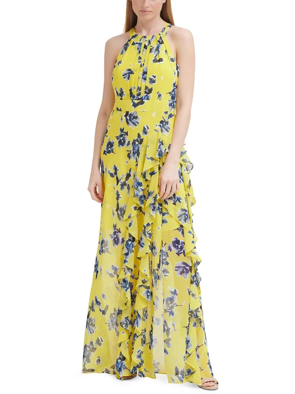 Cocktail DressWomens Floral Maxi Halter Dress