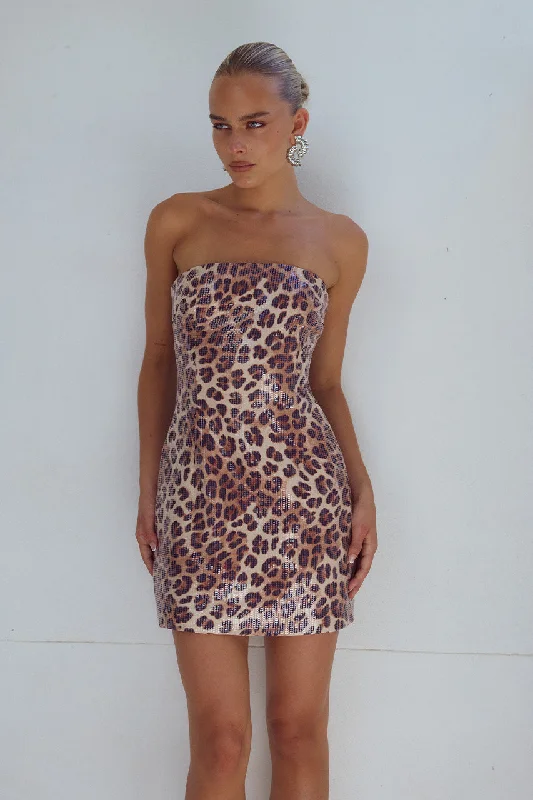 Peter Pan Collar DressIBIZA MINI DRESS - LEOPARD PRINT