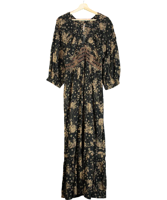 women's mini dressesFree People Black Golden Hour Maxi Dress UK L