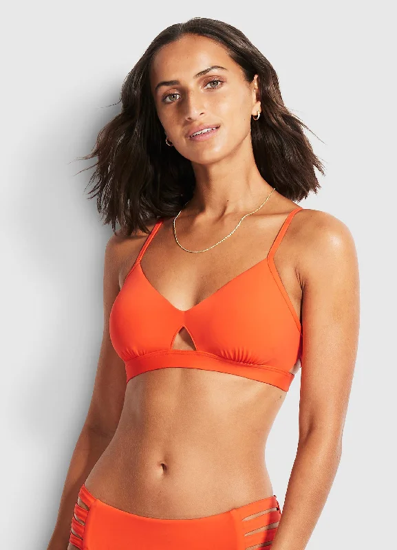 Stretchy Bikini Tops FemaleActive Hybrid Bralette - Spicy Orange