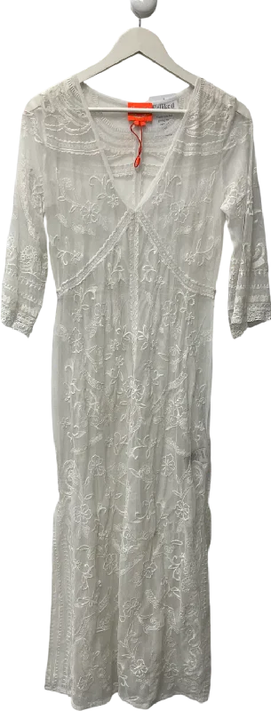 Prom DressSuperdry White Beach Cover Up Lace Maxi Dress UK 8