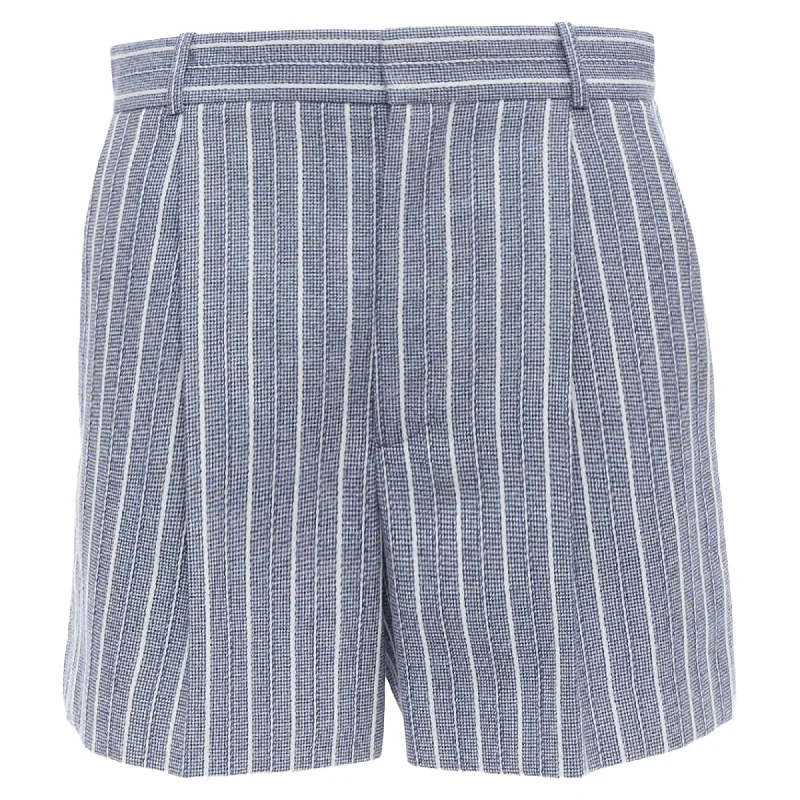 women's lightweight shortsChristian Dior striped virgin wool mini shorts