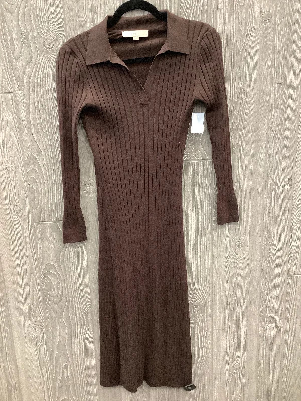 Fit-And-Flare DressDress Casual Maxi By Loft In Brown, Size: Mp