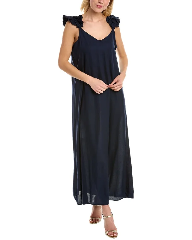 Jersey DressVince Camuto Ruffle Shoulder Maxi Dress