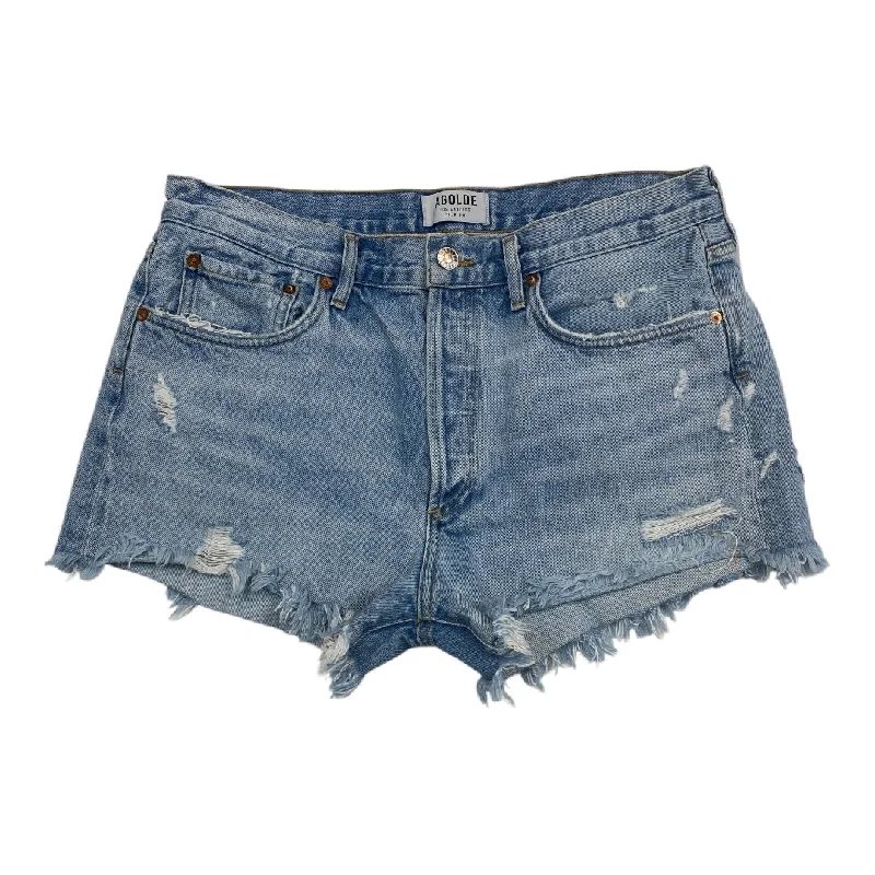 women's mid-rise shortsShorts By Agolde In Blue Denim, Size:10