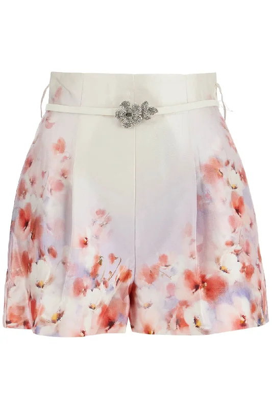 women's patterned shortsZimmermann Women's  Low-Waist Floral Silk And Cotton Shorts