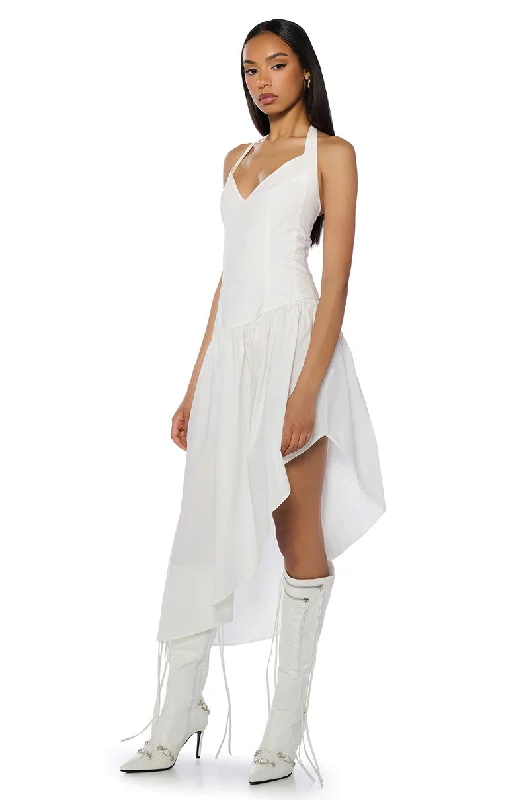 women's spaghetti strap dressesMYKONOS POPLIN MIDI DRESS