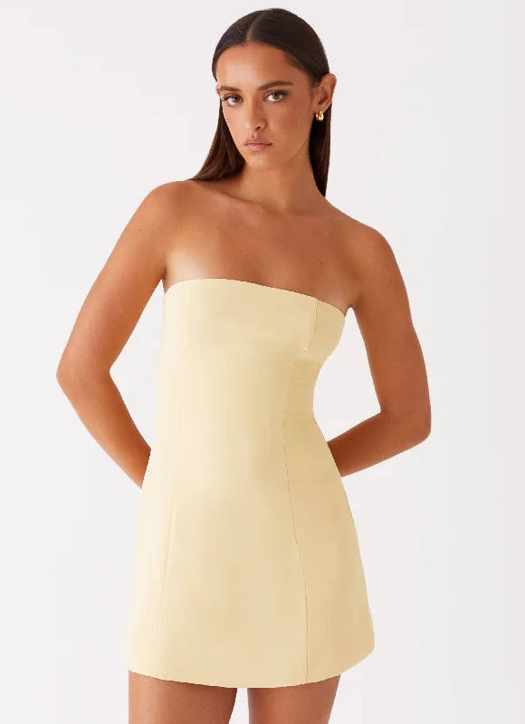 women's wedding guest dressesAyanna Strapless Mini Dress - Yellow