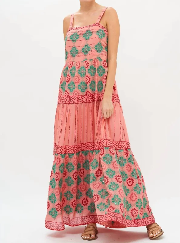 High-Low DressStrappy Maxi Dress In Rose Phoenix