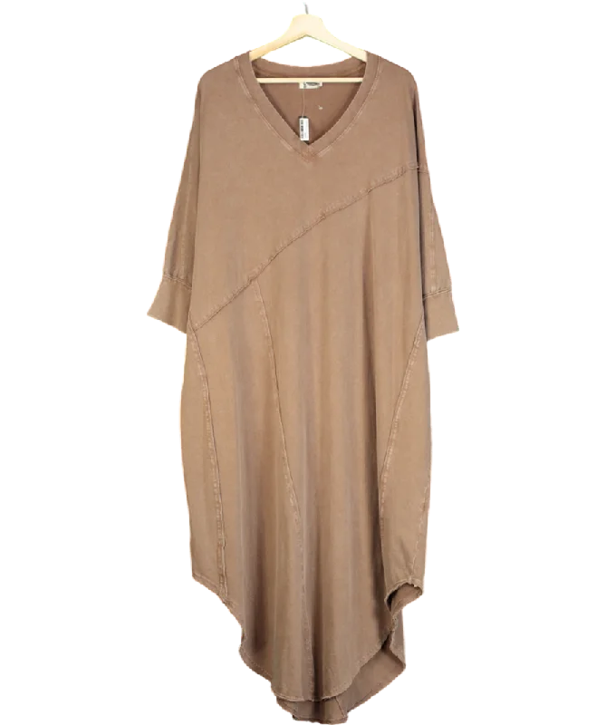 women's maxi dressesFree People Brown Cotton Maxi Dress UK XS