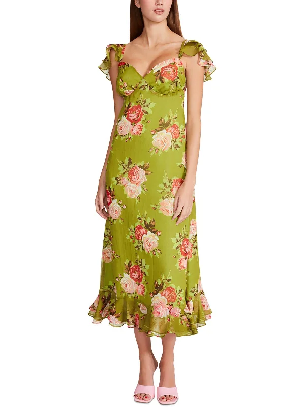 Mermaid DressWomens Chiffon Floral Maxi Dress