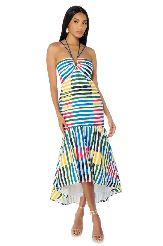 women's plus-size dressesEURO SUMMER PRINTED MIDI DRESS