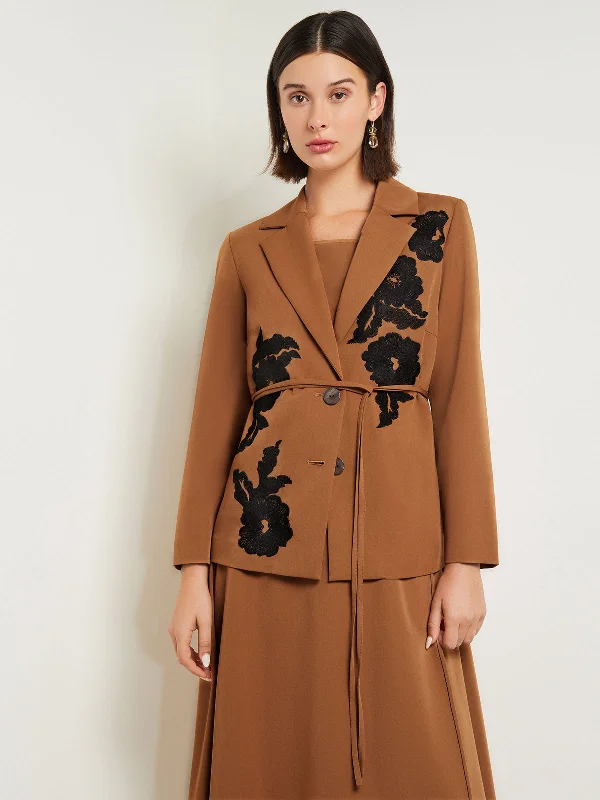 women's coats for pear-shaped bodiesTailored Fit Jacket - Embroidered Woven Twill