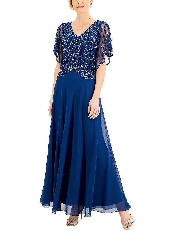 Ball Gown DressPlus Womens V-Neck Maxi Evening Dress