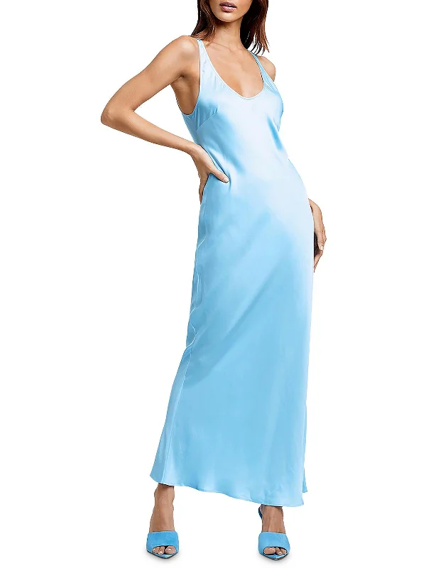 women's breathable dressesWomens Shimmer Maxi Slip Dress