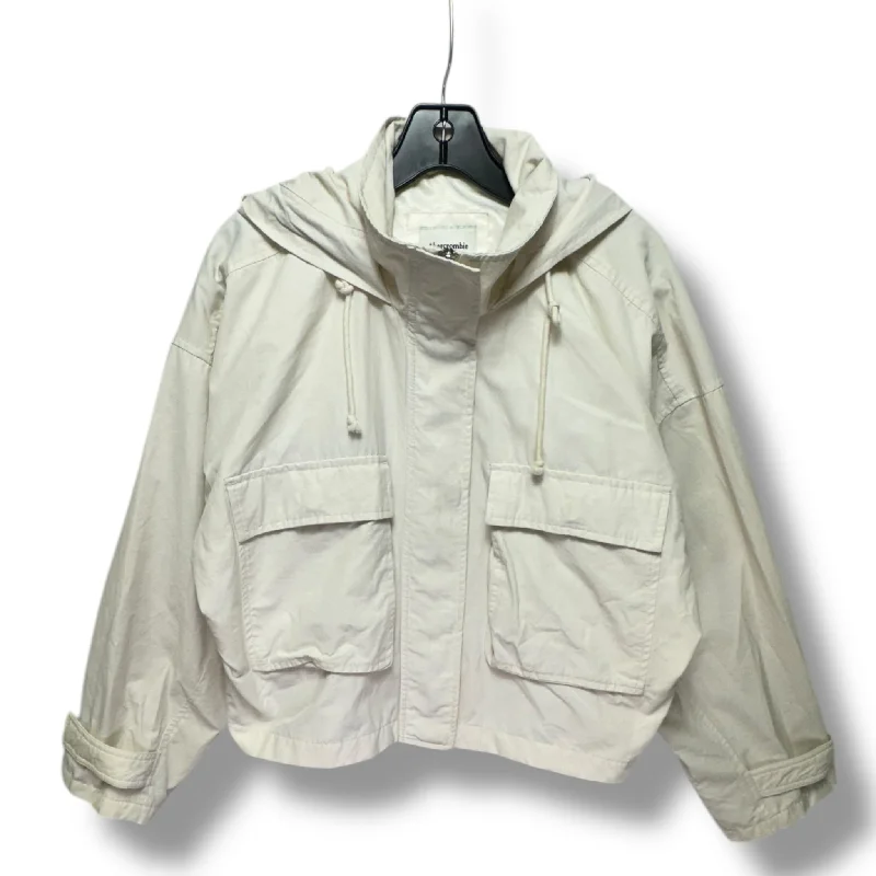 women's coats for countryside strollsJacket Windbreaker By Abercrombie And Fitch In Cream, Size: M