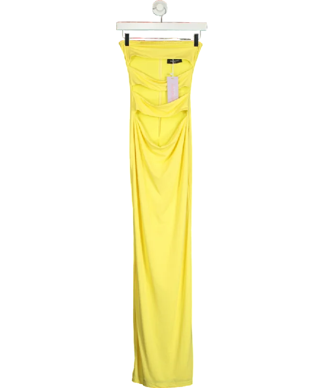 Striped DressWhite Fox Yellow Midnight Rain Maxi Dress Lemon UK XS