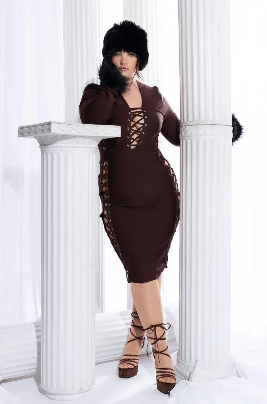 Maternity DressPLUS DON'T NEED NO MAN BANDAGE MIDI DRESS