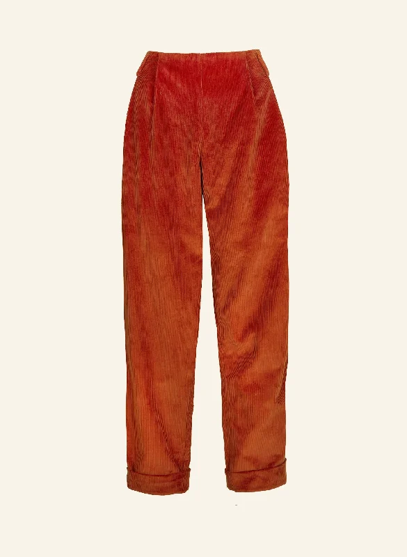 women's thermal pantsWilma - Rust Corduroy Trousers