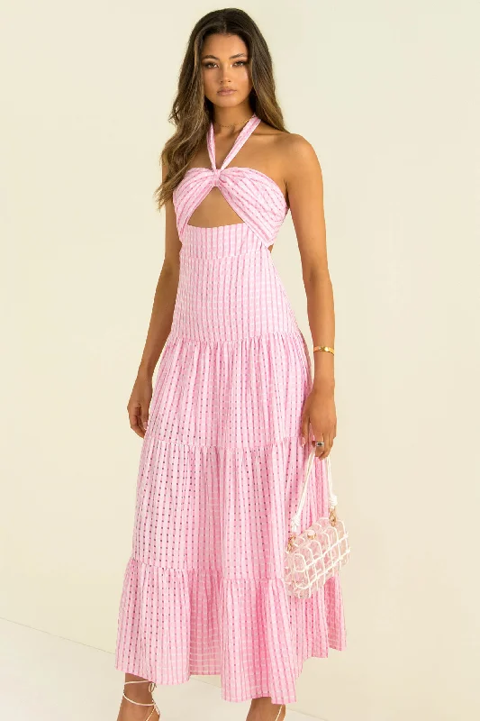 women's chiffon dressesAmaya Dress / Pink