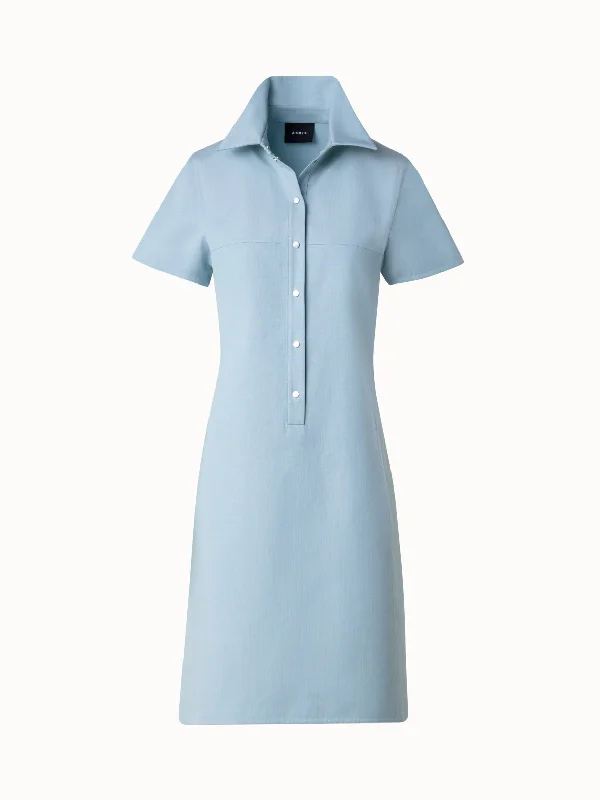 Wrap DressCotton Silk Double-Face Polo Shirt Dress