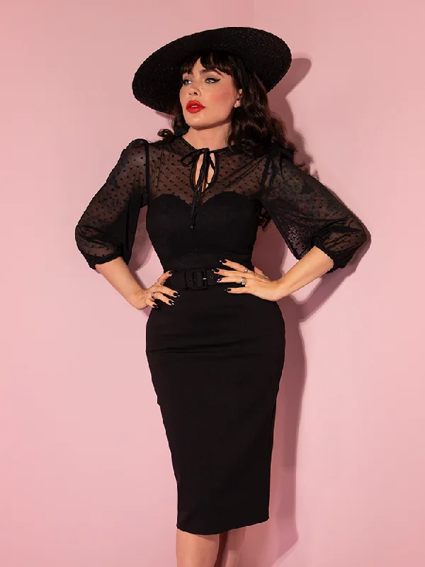 Halter DressCOMING BACK SOON - Frenchie Wiggle Dress in Black - Vixen by Micheline Pitt