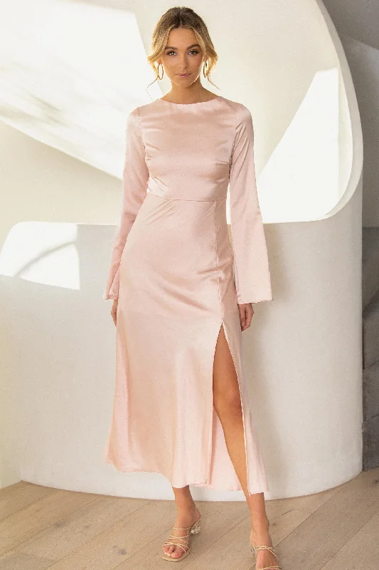 women's flutter-sleeved dressesMonika Dress / Pink