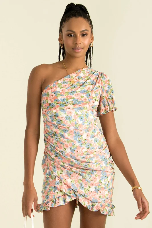 women's one-shoulder dressesPamela Dress / Floral