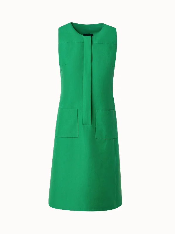 women's sustainable dressesSheath Dress in Cotton Silk Double-Face