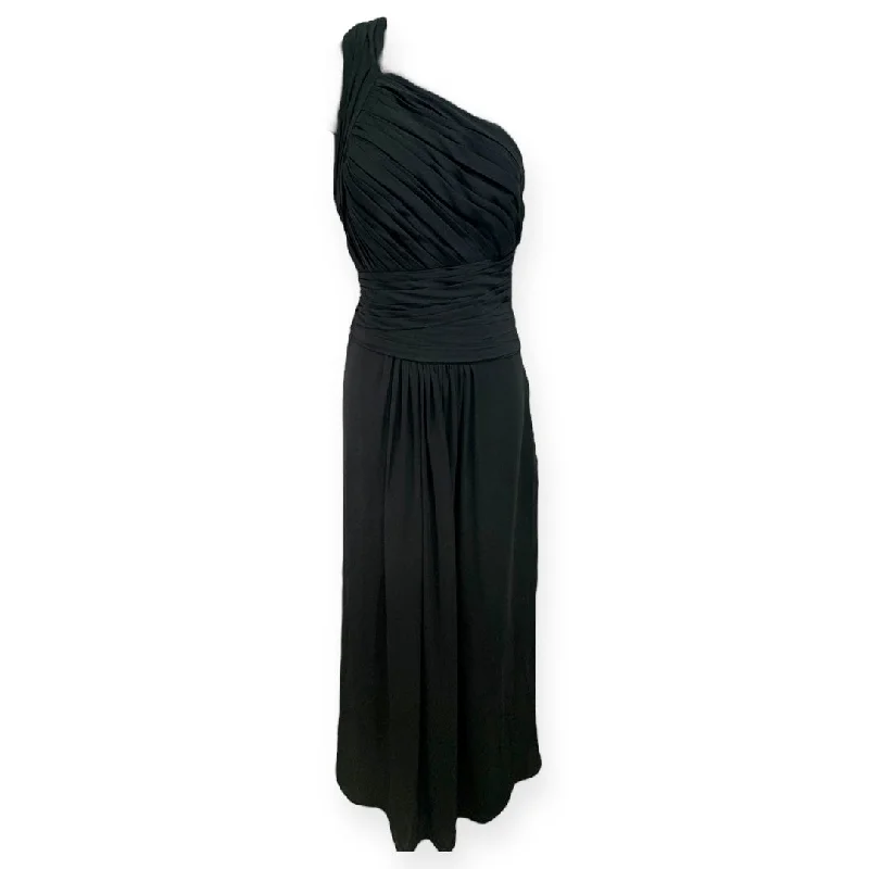 women's cocktail dressesJocelyn One Shoulder Pleated Gown Luxury Designer Monique Lhuiller Size 8