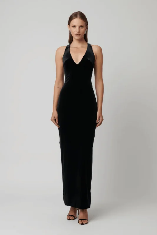 women's casual dressesEiza Gown Black Velvet