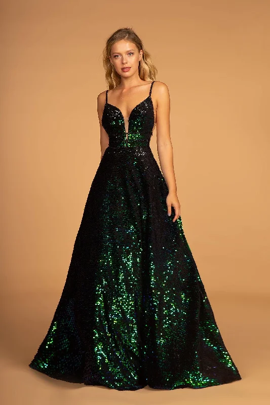 women's chiffon dressesLong Fully Sequins Prom Formal Ball Gown