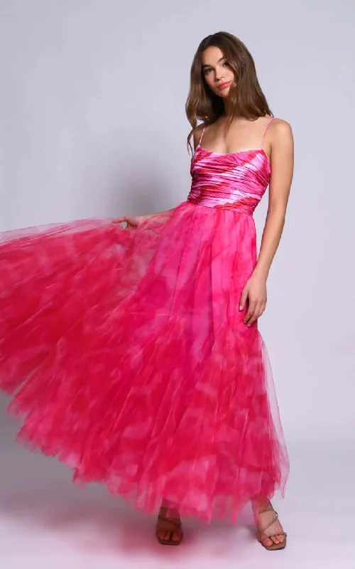 Hutch - Toni Ruched Satin & Tulle Gown