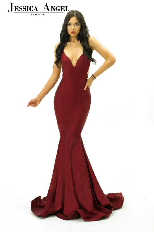 Halter DressJessica Angel Sleeveless Long Formal Gown 737