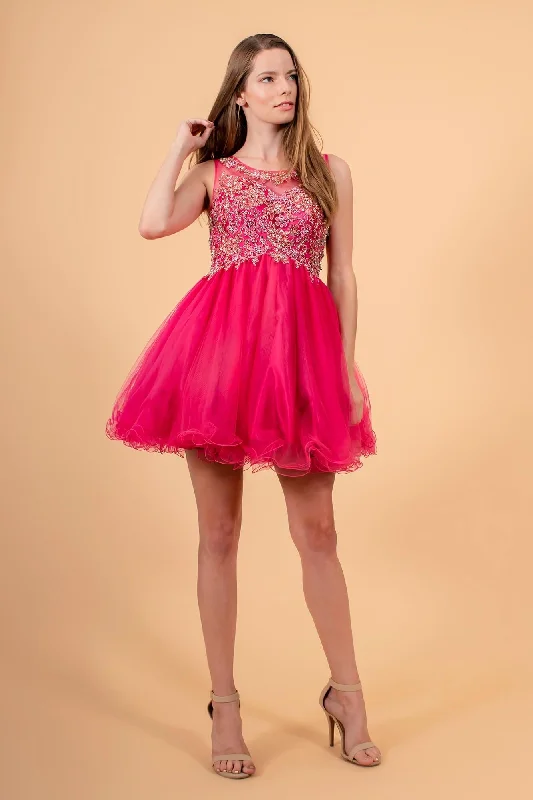 Tea-Length DressSleeveless Short Prom Dress Homecoming