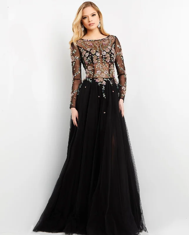 Laced-Up DressJovani 5026 Embellished Long Formal Gown