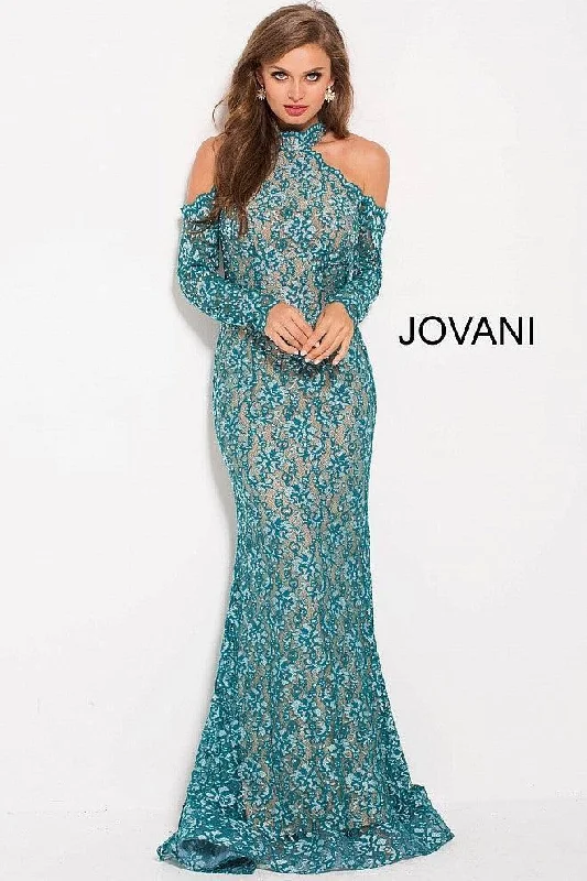 Jovani Long Sleeve Cold-Shoulder Long Gown Sale