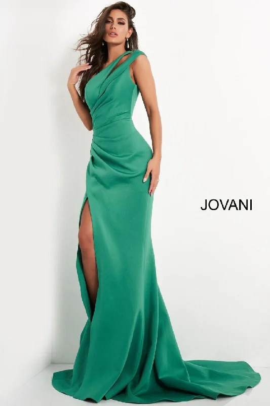 Striped DressJovani 04222 One Shoulder Long Mermaid Gown