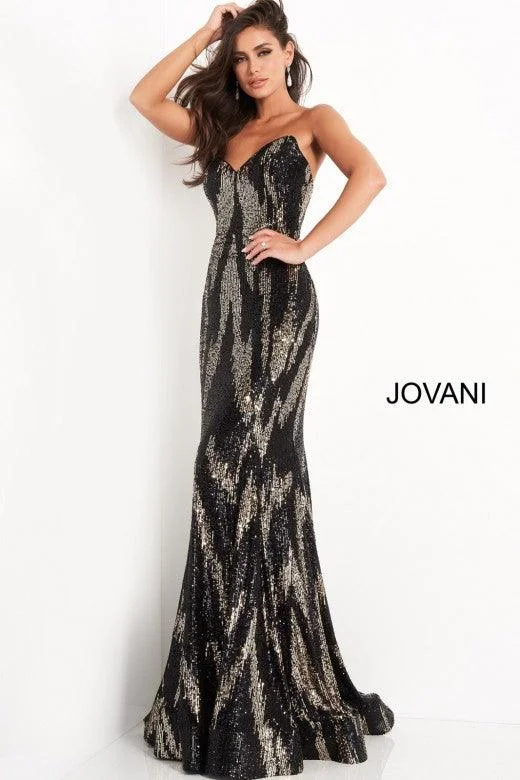 Glamour DressJovani 04155 Prom Long Strapless Formal Dress