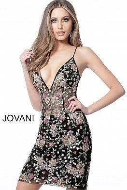 Velvet DressJovani 65391 Sleeveless Short Embellished Prom Dress