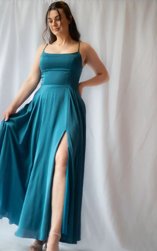 Ladivine- Satin A-Line Gown