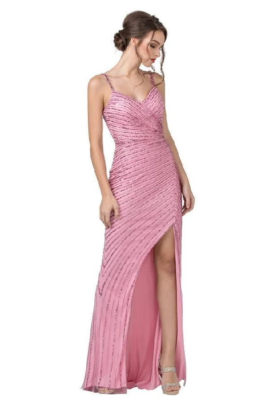 Cut-Out DressLong Formal Sequins Spaghetti Straps Prom Dress