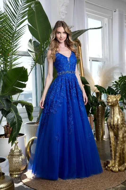 Petite DressLong Formal Sleeveless Prom Ball Gown