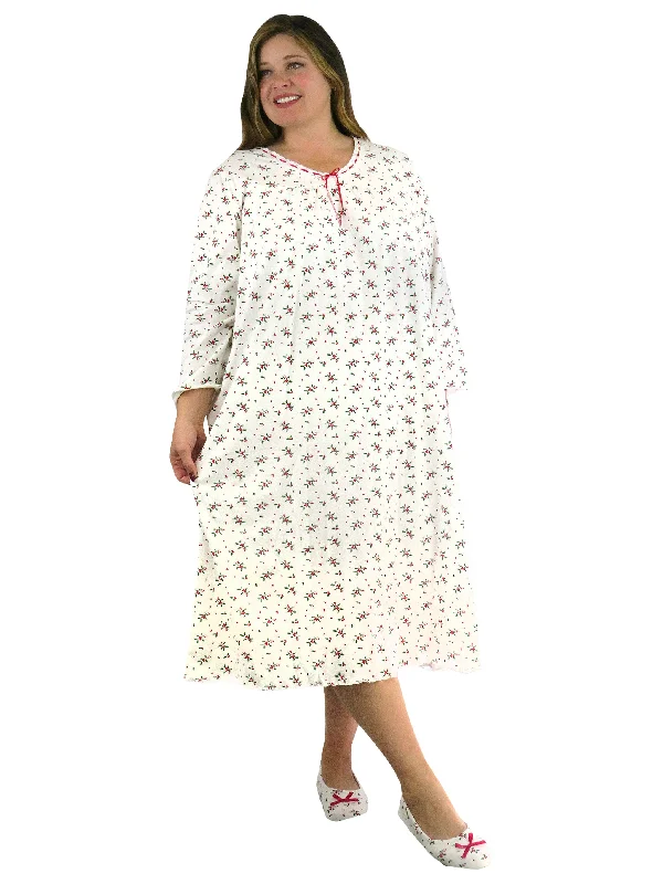 Empire DressLong Sleeve Mistletoe Plus Size Night Gown