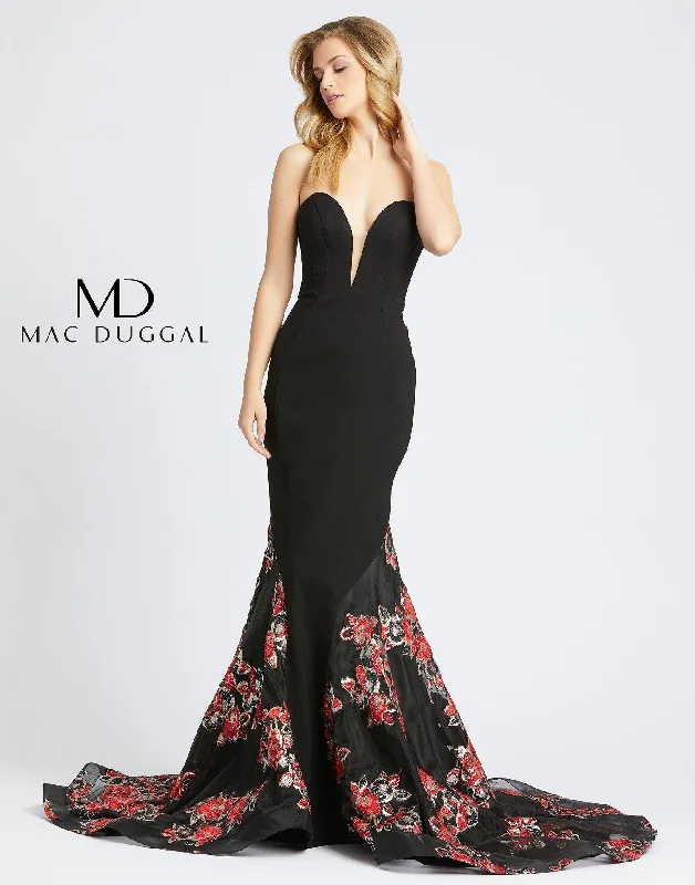 High-Neck DressMac Duggal 67673 Prom Long Strapless Formal Dress