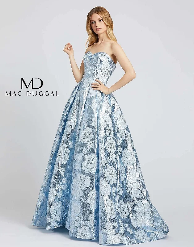 Evening DressMac Duggal 66947 Prom Long Strapless Floral Ballgown